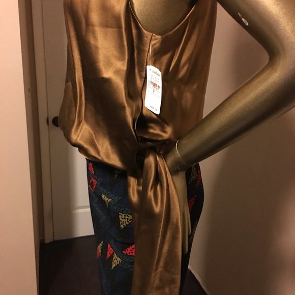 KAY UNGER New York 100% Silk High Neck Blouson Top  -  NEW WITH TAGS! - Picture 7 of 13